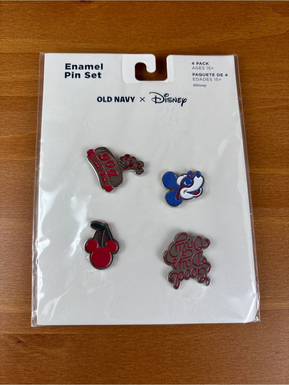 Disney Red Blue Enamel Pin Set - Old Navy x Disney